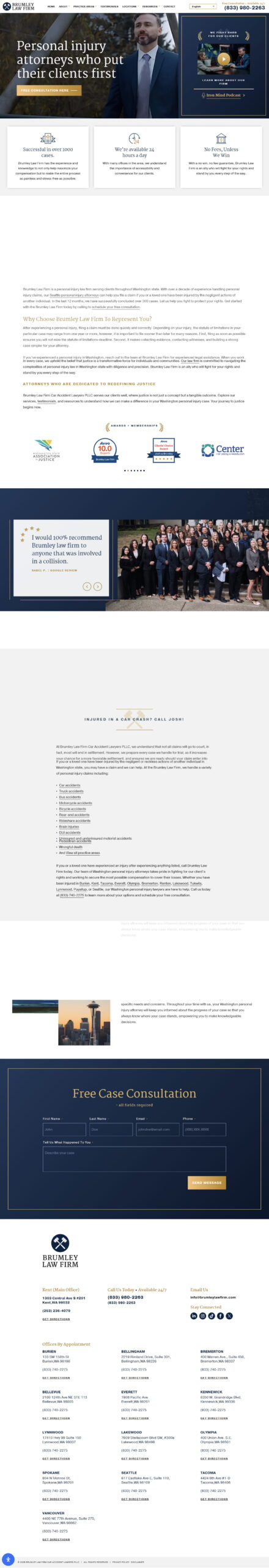 Brumley Law Firm Washington USA Multi-Location SEO Success Personal Injury and Family Law Ranking by Nabil Hussain