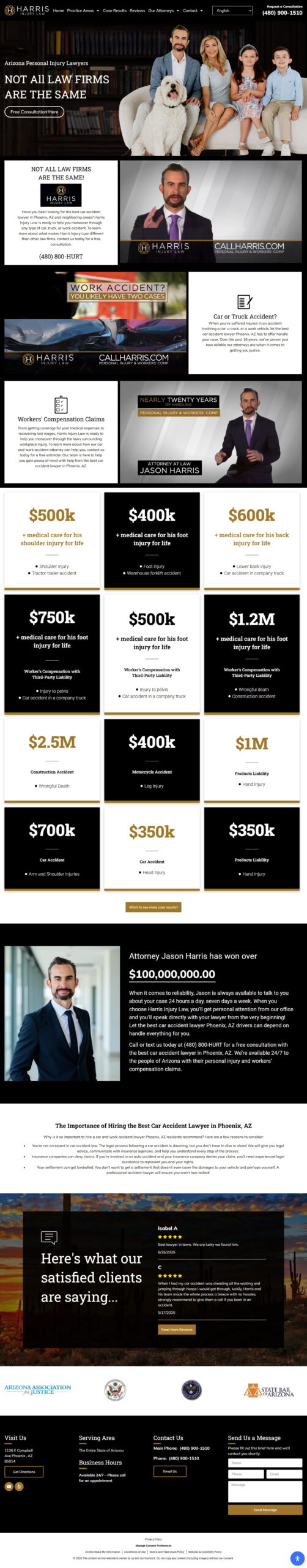 Harris Injury Law USA Personal Injury SEO Strategy and Organic Lead Generation by BDM Solutions
