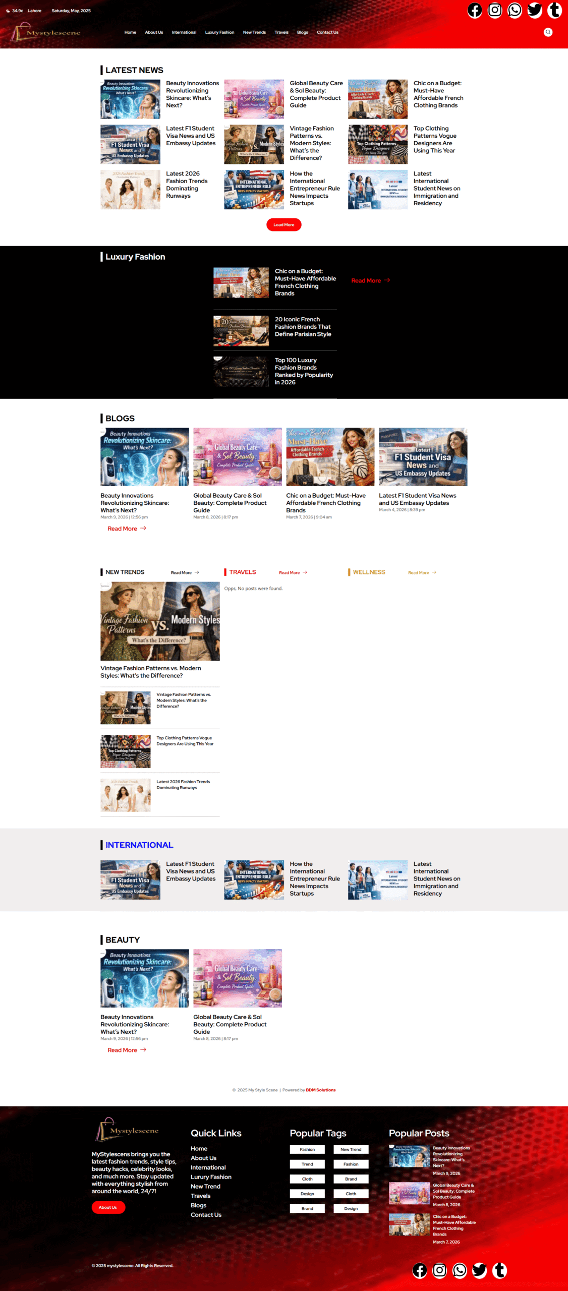 My Style Scene Fashion Blogging Website Development Domain Hosting and SEO by BDM Solutions