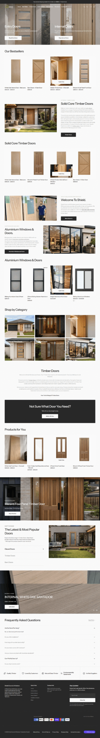 Shield Doors Australia Shopify Ecommerce SEO Revenue Scaling Results 20k Monthly Sales