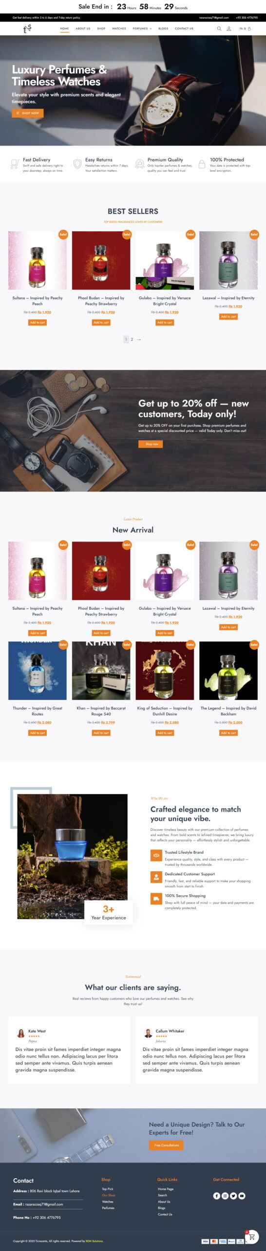Tic N Scents Pakistan E-commerce Website Development and Google Ads Management Case Study